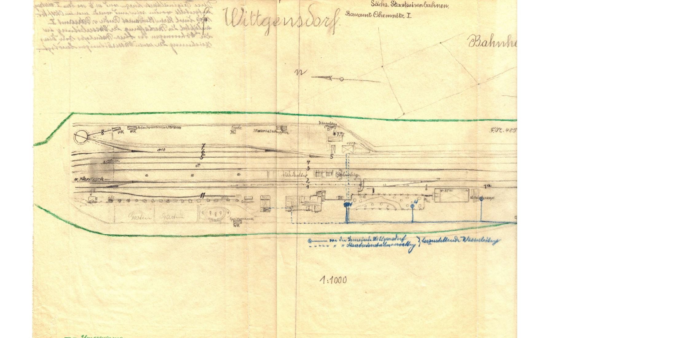 "Gleisplan Wittgensdorf 1919"