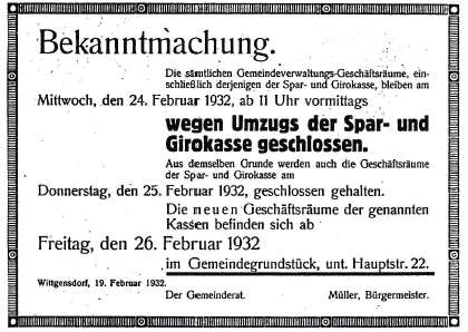 Bekanntmachung durch das Gemeindeamt